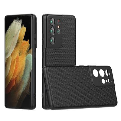 China Lightweight Cross Texture Design TPU Anti-skidding Rugged Soft Phone Case For Samsung Galaxy S21 S21 Plus Ultra S21 Cover for sale