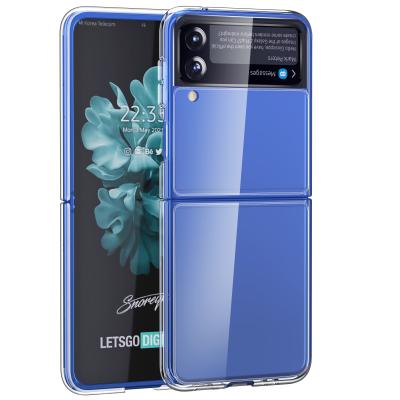 China Anti-drop Cell Phone Case For Samsung Galaxy Z Flip 3 Case Clear Transparent TPU Shockproof PC Hard Back Cover for sale