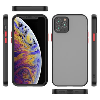 China Anti-drop Camera Lens Protector Frosted Matte Phone Back Cover Skin Feeling TPU+PC Cell Phone Cover Case For iPhone 12 Pro Max for sale