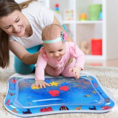 China Sports Fun Toy Air Water Baby Pads Tummy Time Inflatable Water Mat For Kids Infants Baby Play Mat for sale