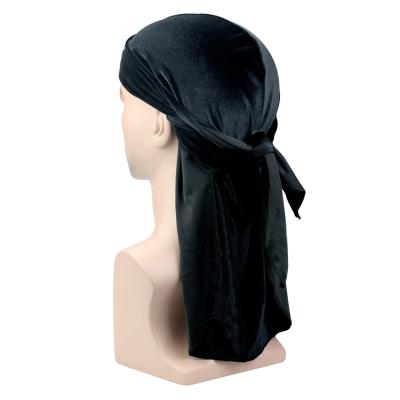 China Velvet/Velvet/Silk Velvet/Velvet Long-tailed Pirate Hat Durag Bow Hair Towel Turban Bamboo Head Bands for sale