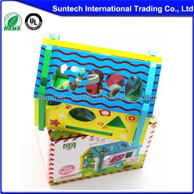 China Hot Children Wooden Funny Number Puzzle Toys Wooden Numbers House Building Block Toys Building Kits Model for sale