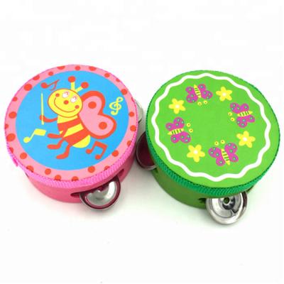 China Gifts Toys Love Design And Colorful Wooden Musical Drum Baby Toys Wholesale for sale