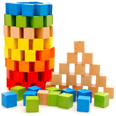 China Best Price Basswood Toys Rainbow Color Bricks /poplar Square Wooden Count Blocks for sale