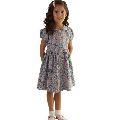 China Anti-wrinkle 2-9 years old baby gilr 2022 summer chic floral knitted dress for sale