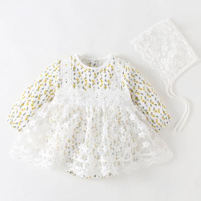 China Cotton 100% 2022 Spring New Cute Newborn Baby Clothes Dress Rompers for sale