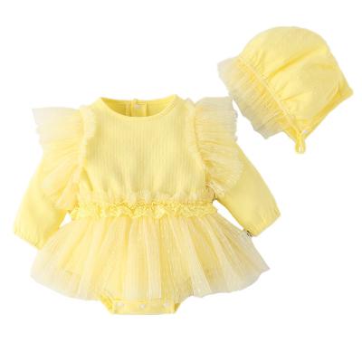 China 100% cotton 2022 new design children spring thin dress cotton onesie for toddlers clothing baby for sale