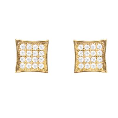 China Office/Career Classic Jewelry 0.32CT Hip Hop Iced Out VVS Moissanite Earrings 925 Sterling Silver for sale