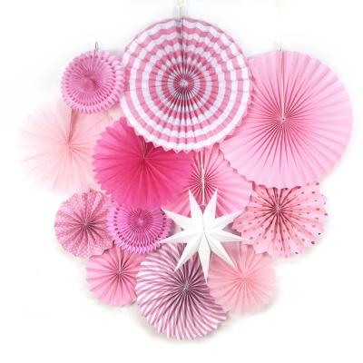 China Factory Supply High Quality Latest Design Circle Party Paper Fan Decoration for sale