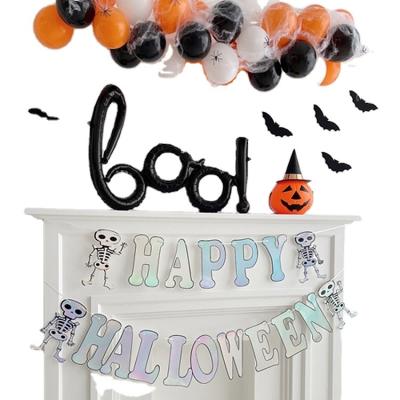 China Paeer Halloween Bunting Banner Garland Party Decoration Supplies Felt Party Hats for sale