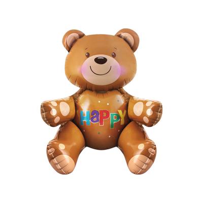 China - Self Stand Huge Happy Bear 3D Foil Balloons Baby Shower Decoration Helium Balloon Happy Birthday Balloons Inflatable Toys Air Ba for sale