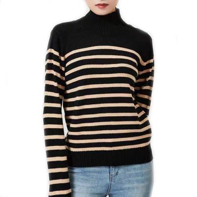 China 2022 Spring Anti-wrinkle Spring Wholesale Fashion Stripe O-neck Women's Knitwear Casual Long Sleeve Sweater Sweater for sale