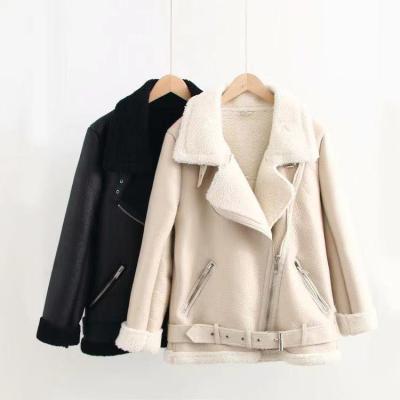 China Waterproof autumn 2020 European and American wholesale fur winter lapel jacket women's thick jacket overcoat for sale