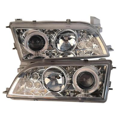 China Automobile lamp explosion models headlight with Len For T-oyota Corolla AE100 Angel Eyes Headlights for sale