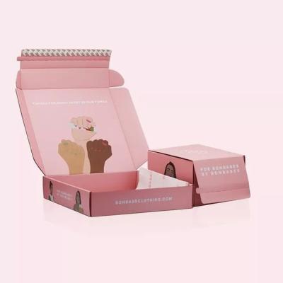 China Recycled Mailing Materials Custom Logo Pink Black Mailing Boxes for sale