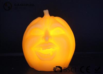 China Human Face Carved Real Wax Halloween Led Candles Flameless For Party for sale