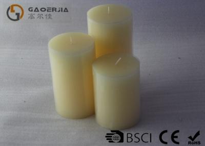 China Long Time White Burning Candle For Wedding Clear Surface Set Of 3 for sale