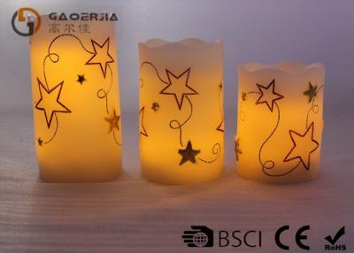 China Outdoor / Indoor Real Wax Led Candles Wireless With Star Shape for sale