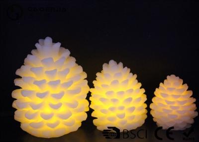 China Warm White Pine Cone Led Candles , Led Christmas Candles For Windows for sale