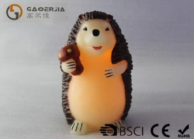 China Decorative Flameless Candles , Battery Operated Pillar Candles Hedgehog Shaped for sale