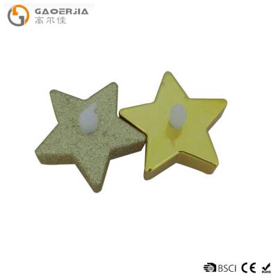 China Metalic Battery Operated Led Tea Light Candle Christmas Star Shaped for sale