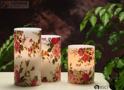 China Rose Decorative Flickering Flameless Led Candles Dia 3