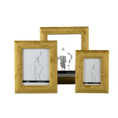 China Excellent 4x6 6X8 8x10 Nordic Simple MDF Material Home Decoration 3 Set With Funny Velvet Foto Frame for sale