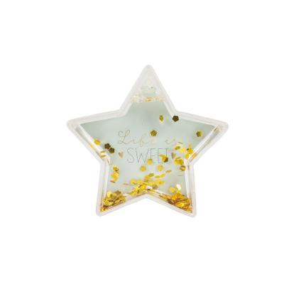 China Christmas Sparkle Water Clear Plastic Floating Picture Frame Decorative Glittering Star Sight Picture Liquid Photo Frame for sale