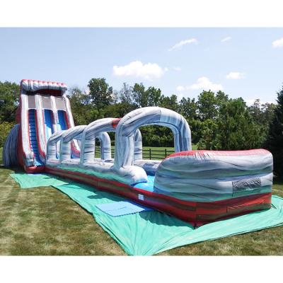 China Indoor opblaasbare waterslide voor kinderen blauw met zwembad voor volwassenen buitenslide Te koop