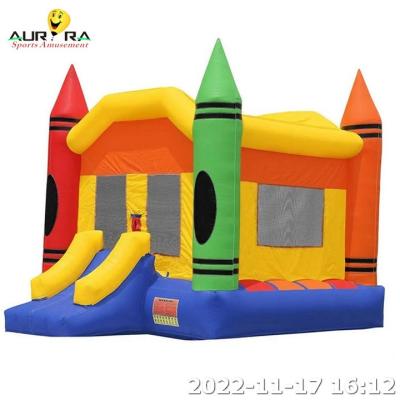 China Bounce House opblaasbare glijbaan voor in de grond zwembad maan huizen blower mini Te koop