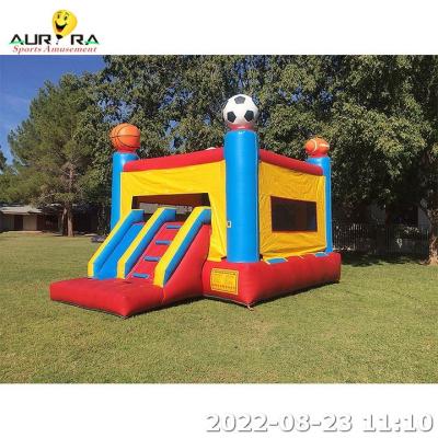 China Mini Inflatable Bounce House Combo Moon Walk With Water Slide In Sale Outdoor for sale