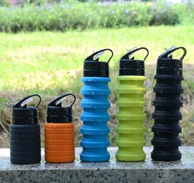 China Viable Top Selling Collapsible Water Bottle Customized Collapsible BPA Free Silicone 500ML Water Bottle For Sports for sale