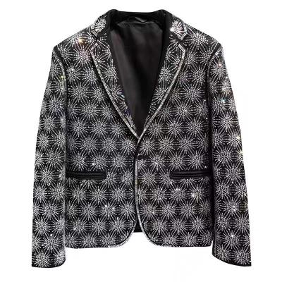 China from above & Tees Fashion Shiny Rhinestone Coat Stage Singer Performance Coat for sale