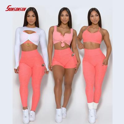 China China Wholesale Breathable Active Wear Sportswear Set Clothing Women Gym Fitness Sets Yoga Wear Workout Yoga Short Pants Two Piece Set for sale