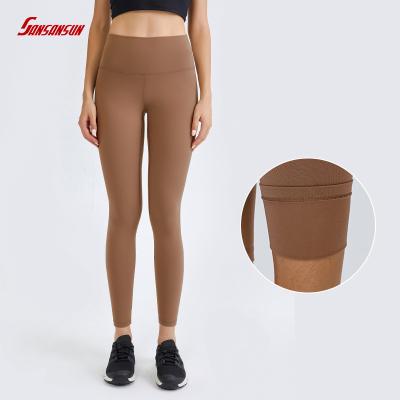 China Newcomer Wholesale Breathable Butt Lift Fitness Ninth Gaiters Women High Waist Lulu Plus Velvet Yoga Pants Hot Sanding Active Wear for sale