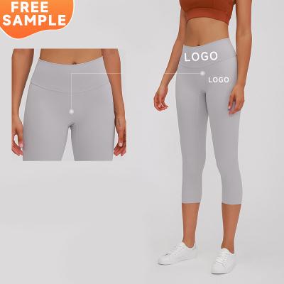 China Breathable OEM printed plus size custom fitness tight high waist butt crack! crack! lift womens yoga pants logo spats for sale