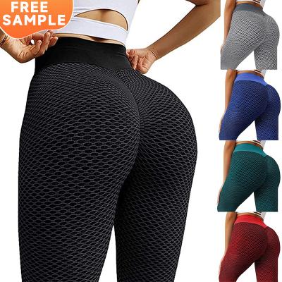 China Breathable Sexy High Waist Sports High Wear Women Honeycomb Gaiters Fitness Yoga Tight Black Seamless Pants for sale