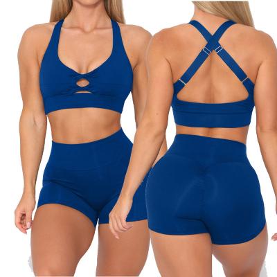 China Breathable Seamless Yoga Suit 2 Piece Sports Shirts Crop Top Gaiters Sport Set Fitness Tracksuit Workout Butt Leggingsset Crac! crack! for sale