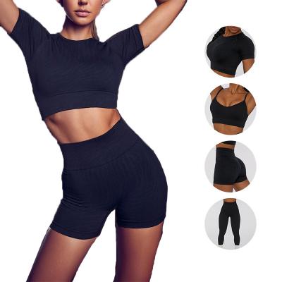 China Breathable Plus Size Sports Ladies Gym Yoga Suit Activewear Workout Clothing Women Seamless Active Yoga Set for sale