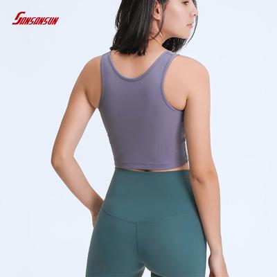 China Wholesale New Product Breathable With Simple Widespread Short Cup Vest Fashion Yoga Sports Casual Fitness Clothes Active Wear for sale