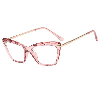 China For Transparent Glasses Diamond Cut Spectacles Clear Eyewear Brand Optical Frames Women Reading Glass Popular Cat Eye Crystals for sale