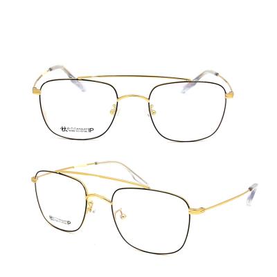 China For Reading Glasses High Quality Monocle Frames Fashion Double Bridge Titanium Optical Frames Eyewear for sale