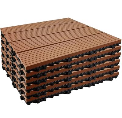 China Modern Wooden Plastic Composite Decking Tile Outdoor Decking DIY Decking Tile Interlocking Decking WPC Tile for sale