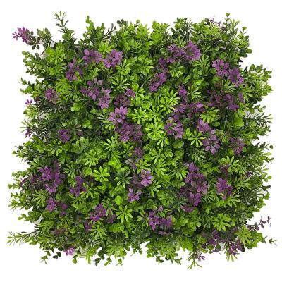 China Eco-friendly 100x100cm Size Faux Hedge Mat Greenery Leaves Fence Privacy Panels Screen Artificial Grass Wall For Indoor Outdoor Wall Decor for sale