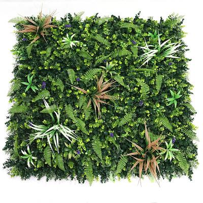 China Eco-Friendly UV Protected Leaves Wall Decoration Greenery Foliage Hanging Artificial Plants Living Faux Ivy Garden Green Wall With Flowers for sale