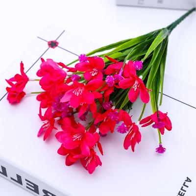 China Eco-friendly hot sale artificial flower silk plastic bouquets for wedding decoration table floral centerpieces for sale