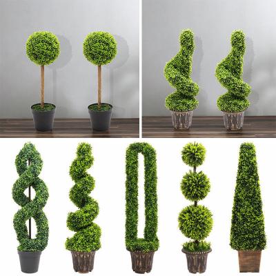 China 2019 Eco-friendly Artificial Topiary Boxwood Spiral Trees for sale