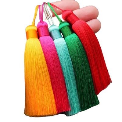 China Free sample mobile phone many colors 8cm 10cm silk tassels for jewelry, 100% silk rayon fringe tassel decoration for sale