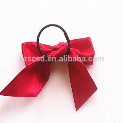 China Wholesale Holographic Ribbon Small High Quality Custom Colored Bow Ribbon Bow With Elastic Rope for sale