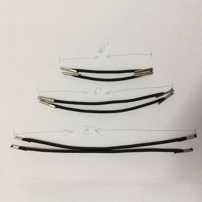 China High Tenacity Elastic String With Metal Tips Elastic Flat Rope With Metal Crimps for sale